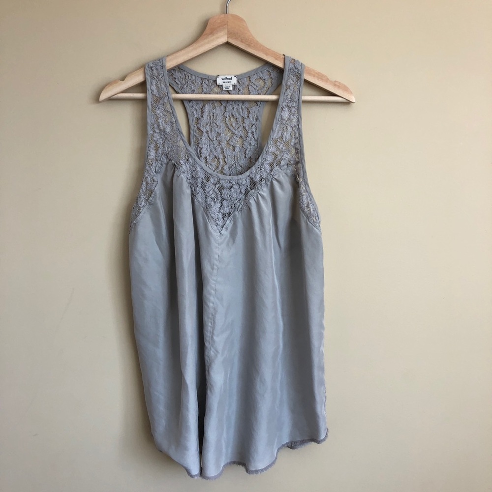 Wilfred lace and silk tank top